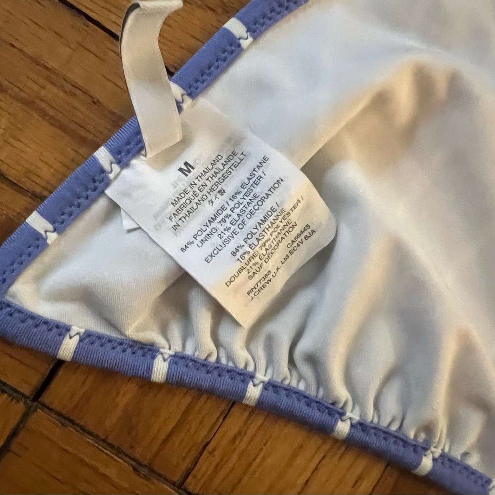 J.Crew Bikini Set -  Light Blue and White Striped String - Top M Bottom L - Picture 10 of 13